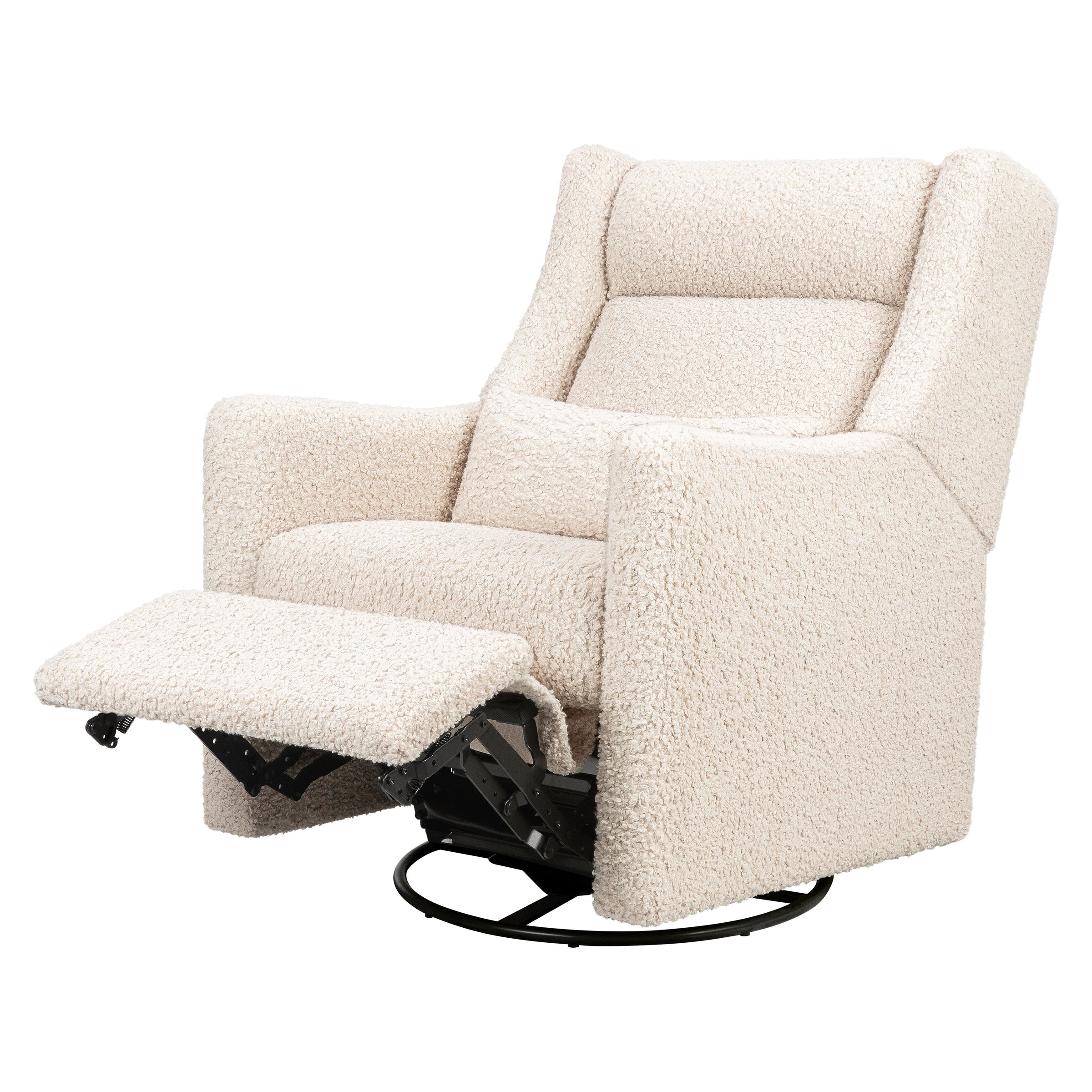 M11286AT,Kiwi Plus Power Glider Recliner w/ Power Headrest in Almond Teddy Loop