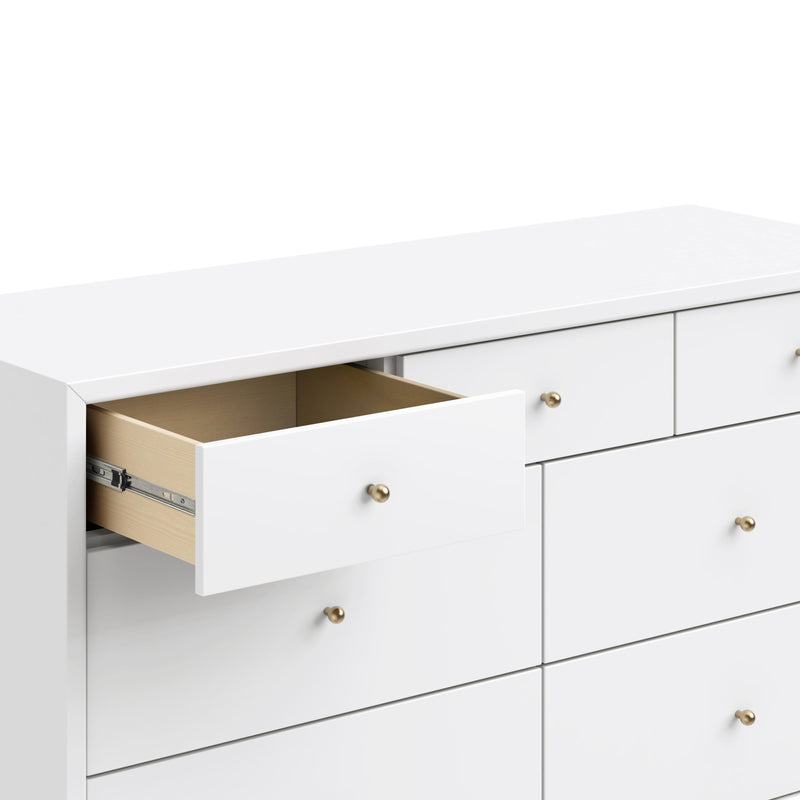 M15916W,Palma 7-Drawer Double Dresser  Assembled in White