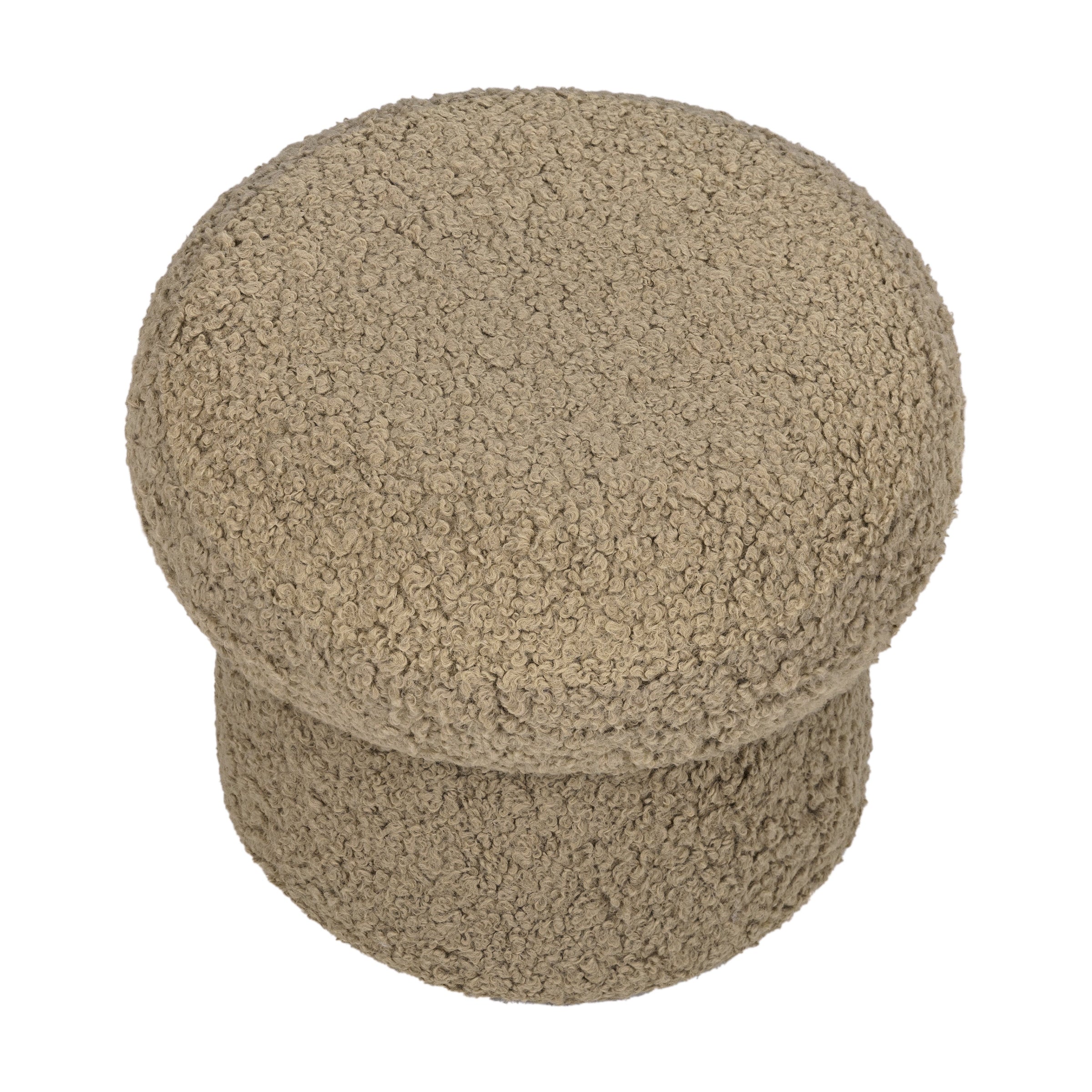 M31585LT,Mini Mushroom Pouf in Latte Teddy Loop