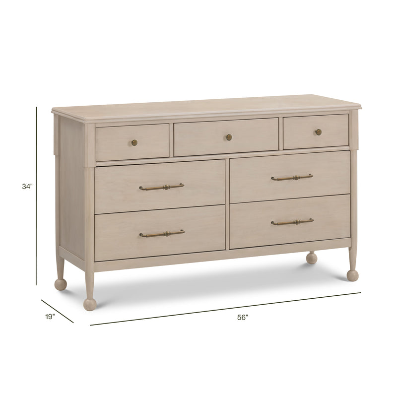 M31416WP,Alouette 7-Drawer Assembled Dresser in Washed Pine