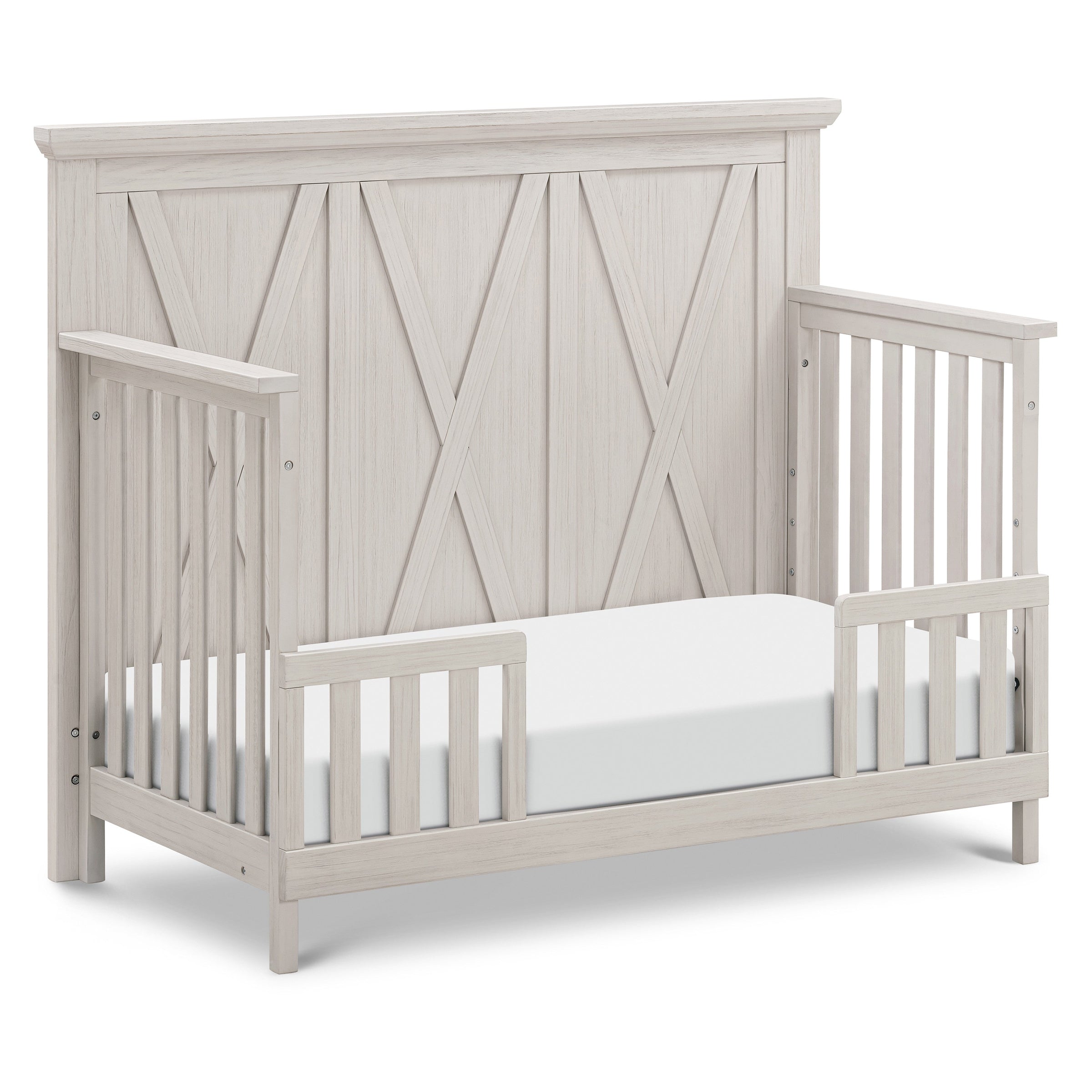 B14501WDF,Emory Farmhouse 4-in-1 Convertible Crib in White Driftwood