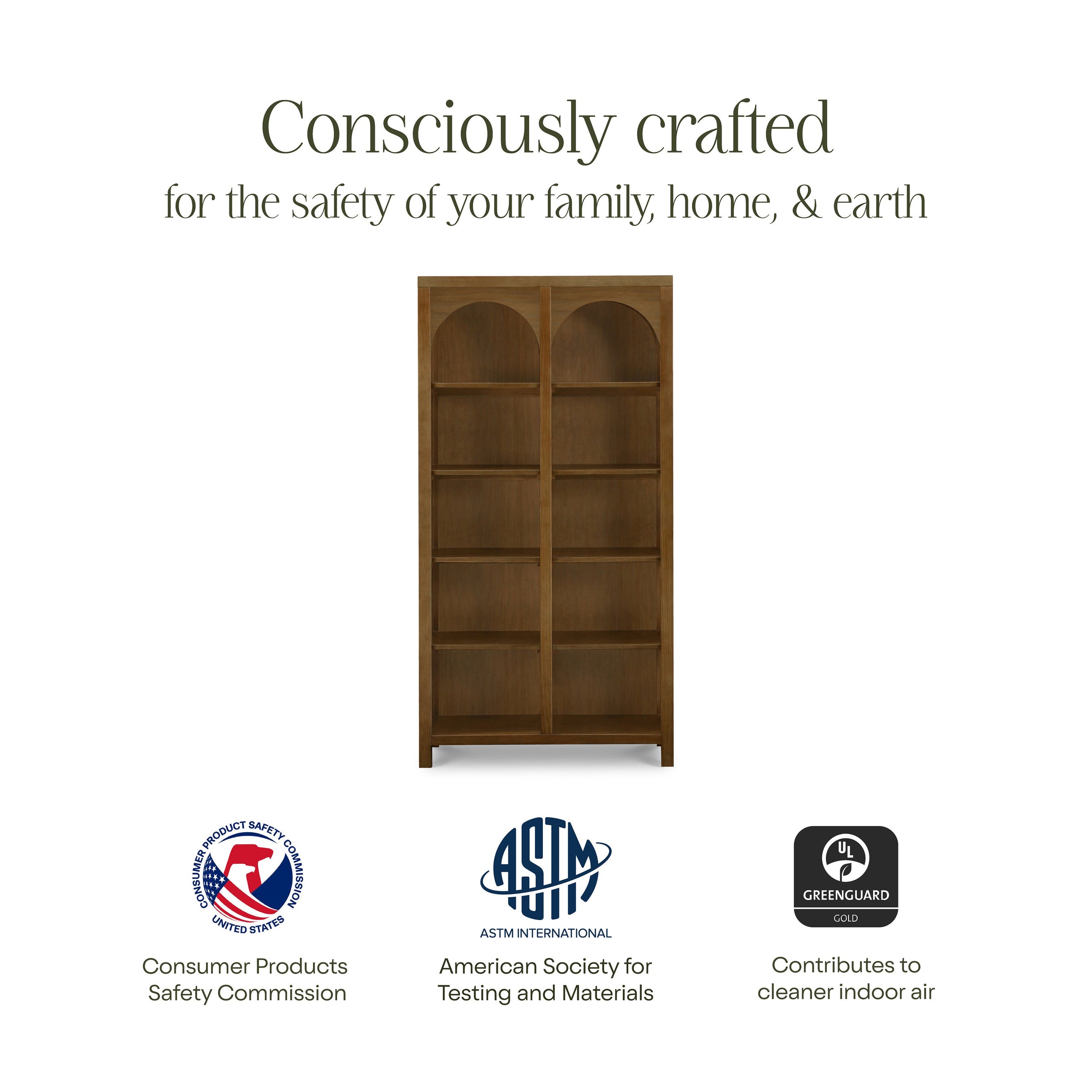 M24814NL,Eloise Bookcase  Assembled in Natural Walnut