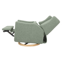M11288STLB,Kiwi Glider Recliner w/ Electronic Control and USB in Sage Teddy Loop w/ Light Wood Base