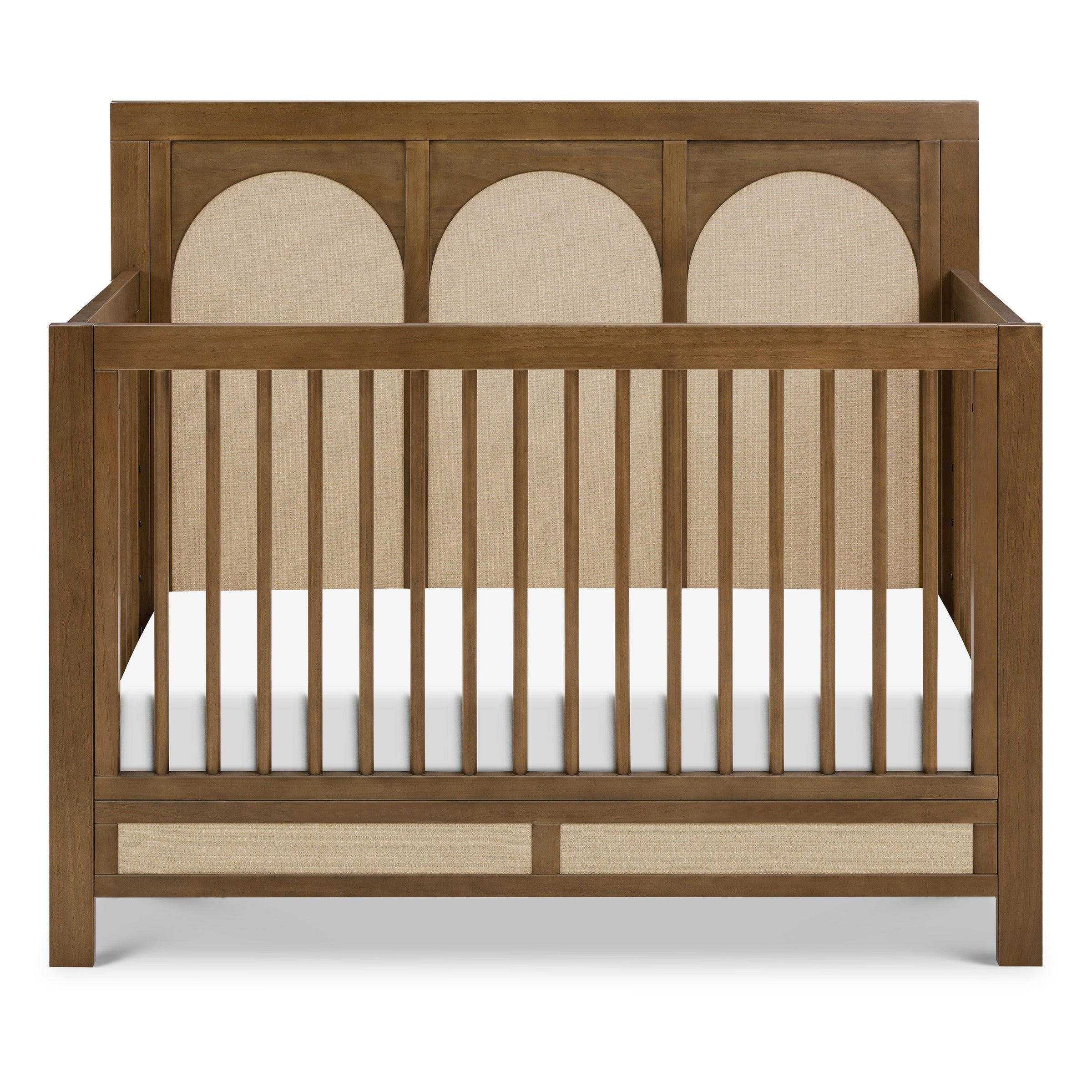 M24801NLPSEW,Eloise 4-in-1 Convertible Crib in Natural Walnut & Performance Sand Eco-Weave