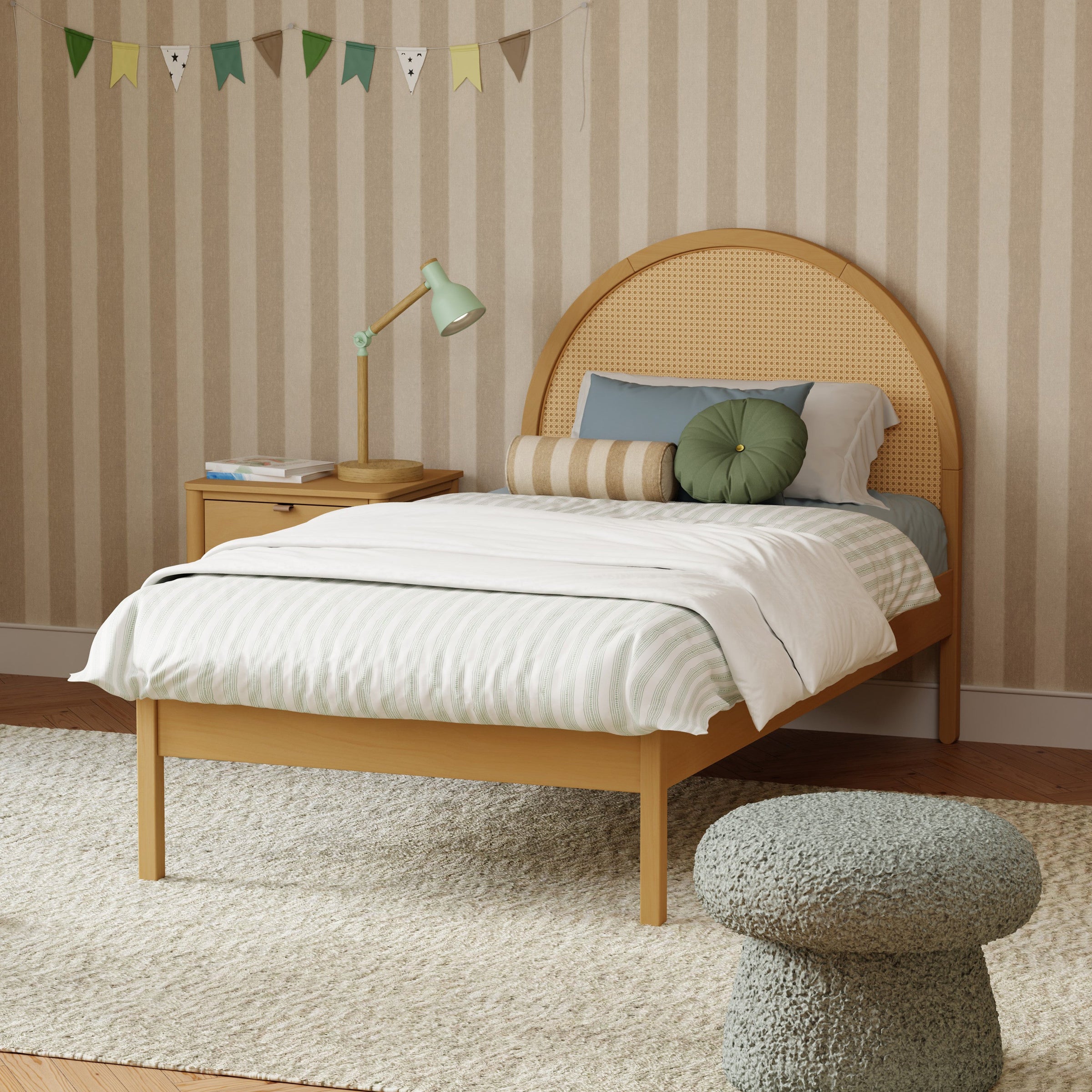 M25969HYNC,Bondi Cane Twin Bed in Honey