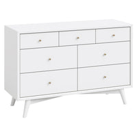M15916W,Palma 7-Drawer Double Dresser  Assembled in White