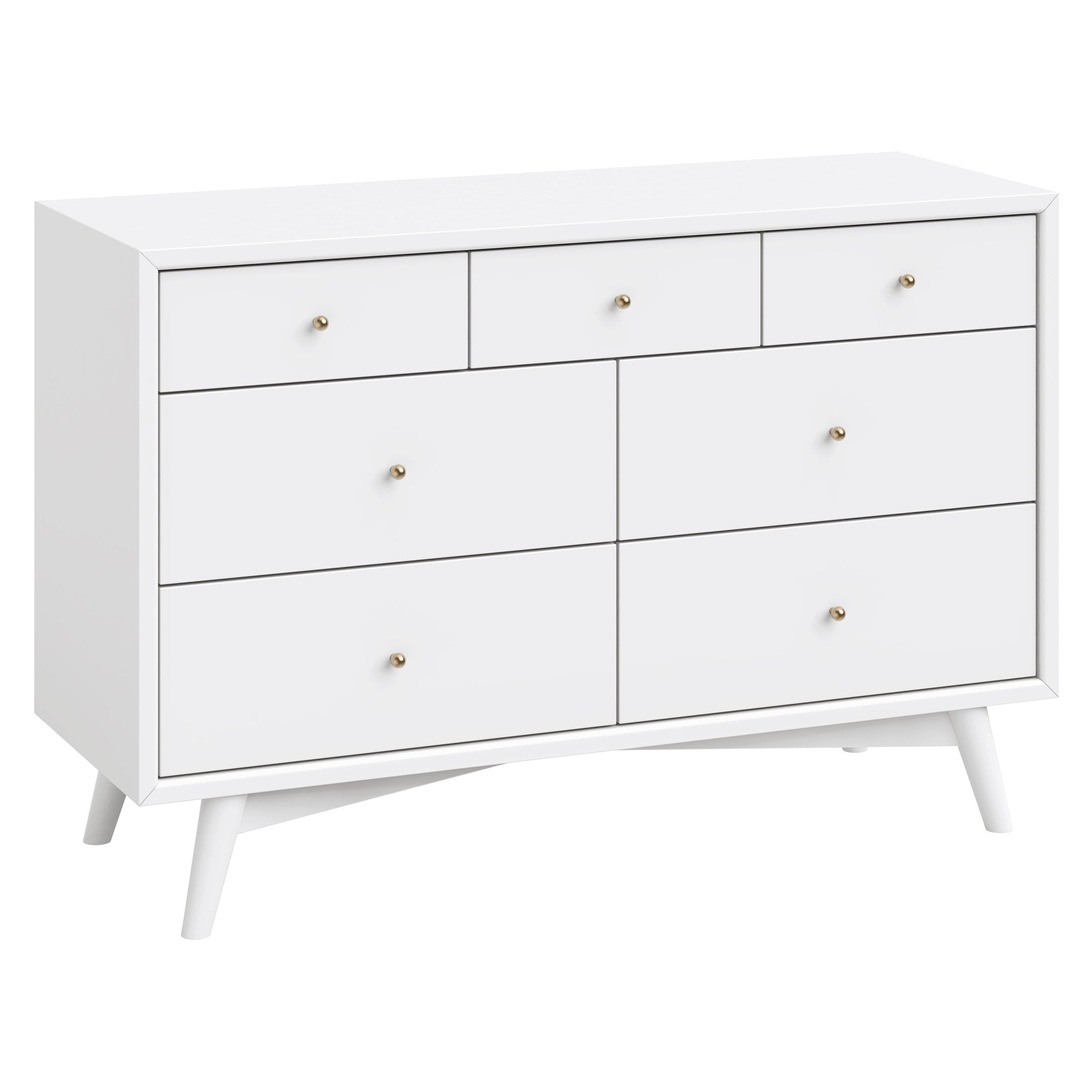 M15916W,Palma 7-Drawer Double Dresser  Assembled in White