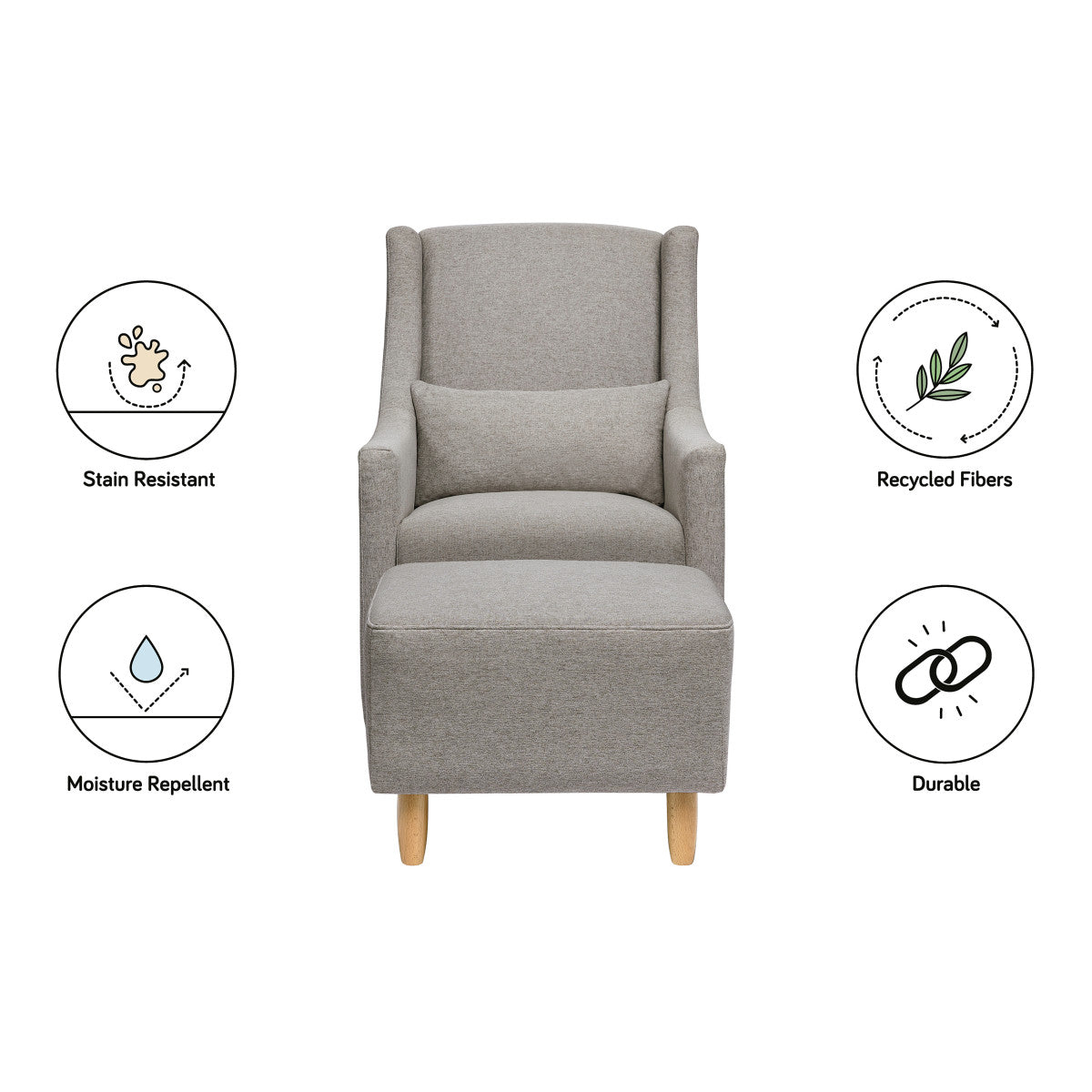 Toco Swivel Glider + Stationary Ottoman