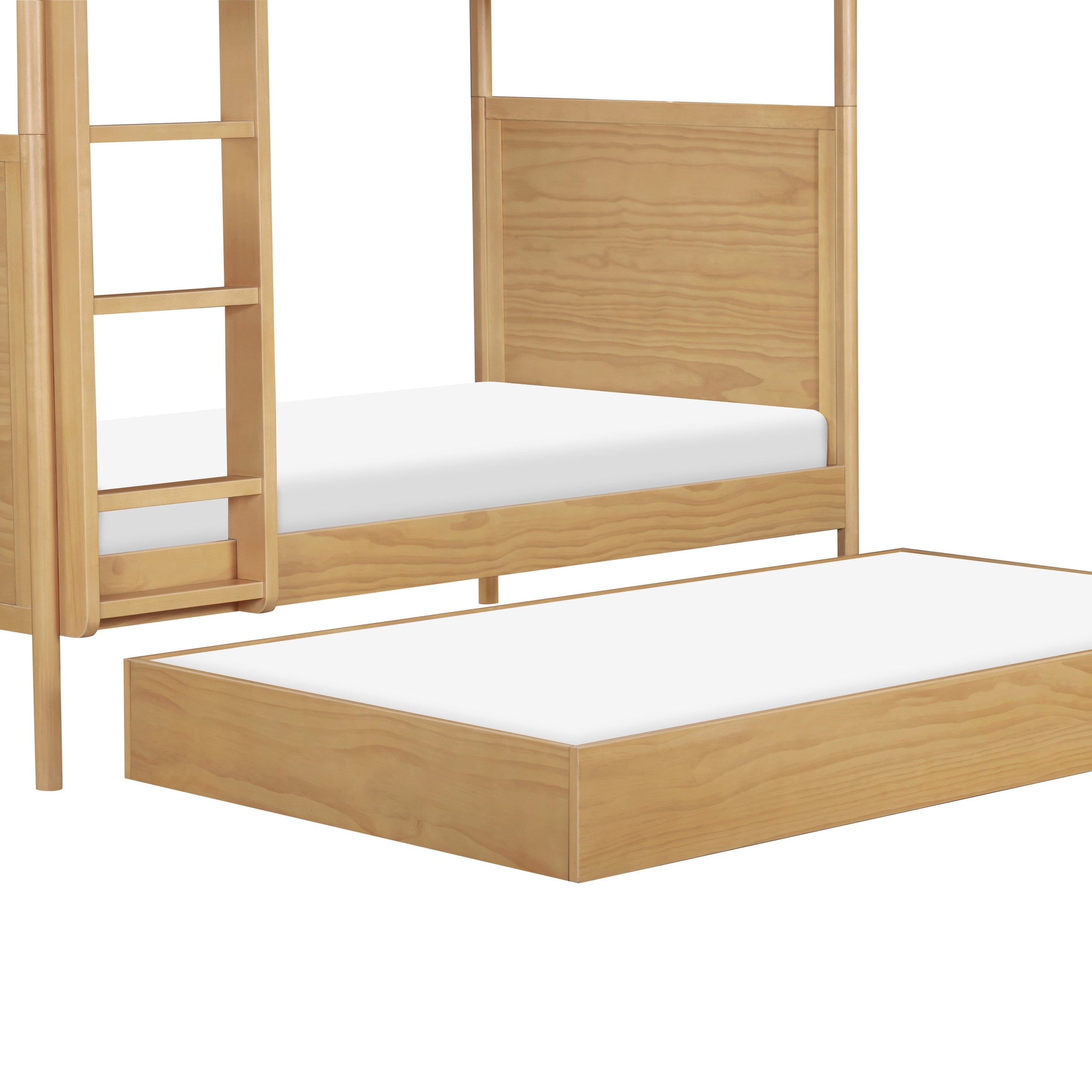 M25973HY,Twin Storage Trundle Bed in Honey