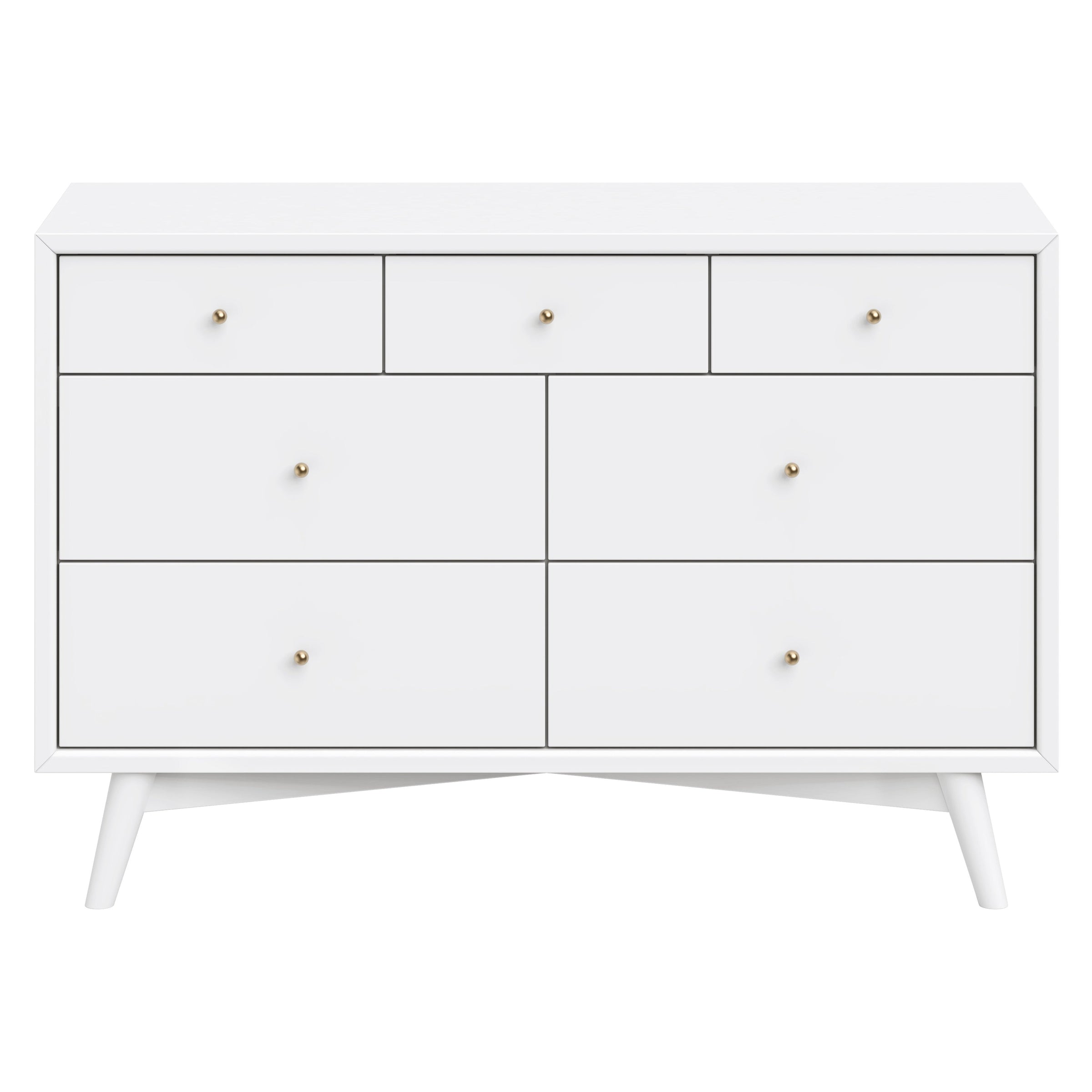 M15916W,Palma 7-Drawer Double Dresser  Assembled in White