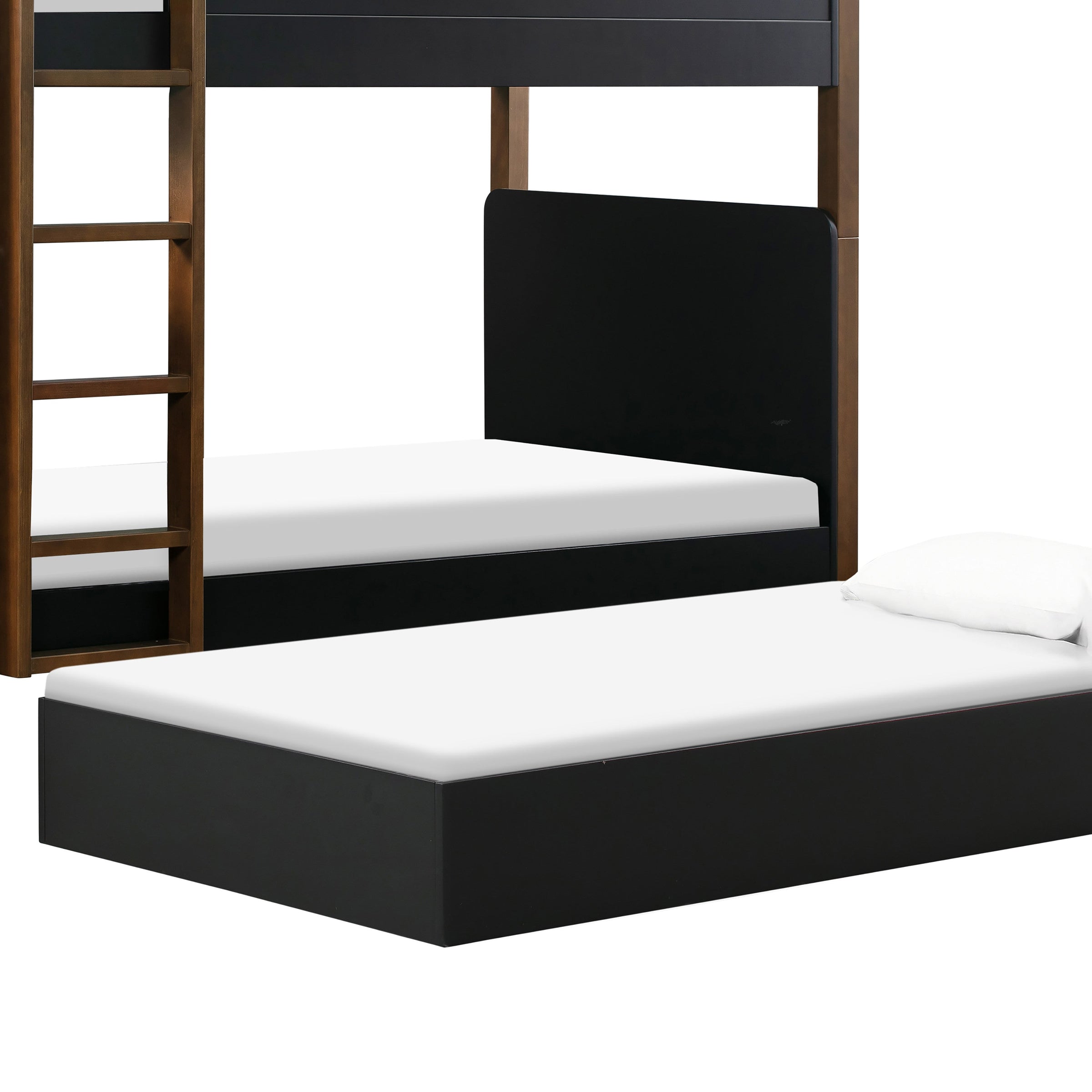 M18494BNL,TipToe Bunk Bed in Black and Natural Walnut