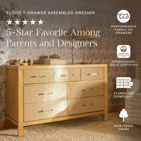 M24816HYPSEW,Eloise 7-Drawer Assembled Dresser in Honey & Performance Sand Eco-Weave