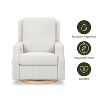 M22286FCSLB,Crewe Electronic Swivel Glider Recliner in Fog Chatham Stripe Performance Eco-Weave w/LB