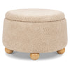 M30985CSGHF,Tuffet Storage Ottoman in Chai Shearling w/Honey Ball Feet