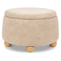 M30985CSGHF,Tuffet Storage Ottoman in Chai Shearling w/Honey Ball Feet