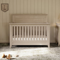 M24401SDB,Beckett Rustic 4-in-1 Convertible Flat Top Crib in Sandbar