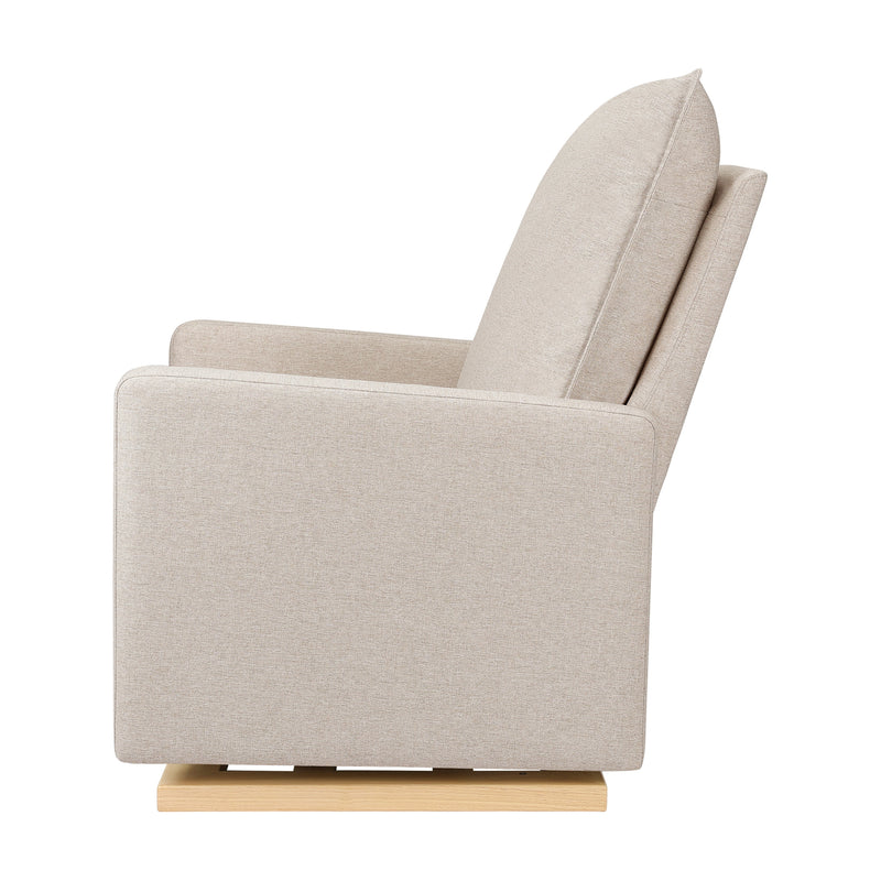 M20984PBEWLB,Cali Pillowback Chair and a Half Glider in Performance Beach Eco-Weave w/ Light Wood Base