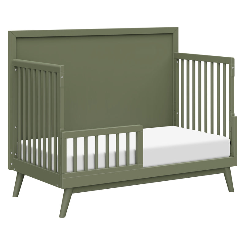 M15901OL,Palma Mid-Century 4-in-1 Convertible Crib w/Toddler Bed Conversion in Olive
