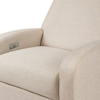 M23188PBEWLB,Nami Glider Recliner w/ Electronic Control and USB in Performance Beach Eco-Weave w/ Light Wood Base