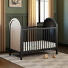 M25601BNC,Bondi Cane 3-in-1 Convertible Crib w/ Toddler Bed Kit in Black with Natural Cane