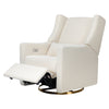 M11288WBG,Kiwi Glider Recliner w/ Electronic Control and USB in Ivory Boucle w/Gold Base