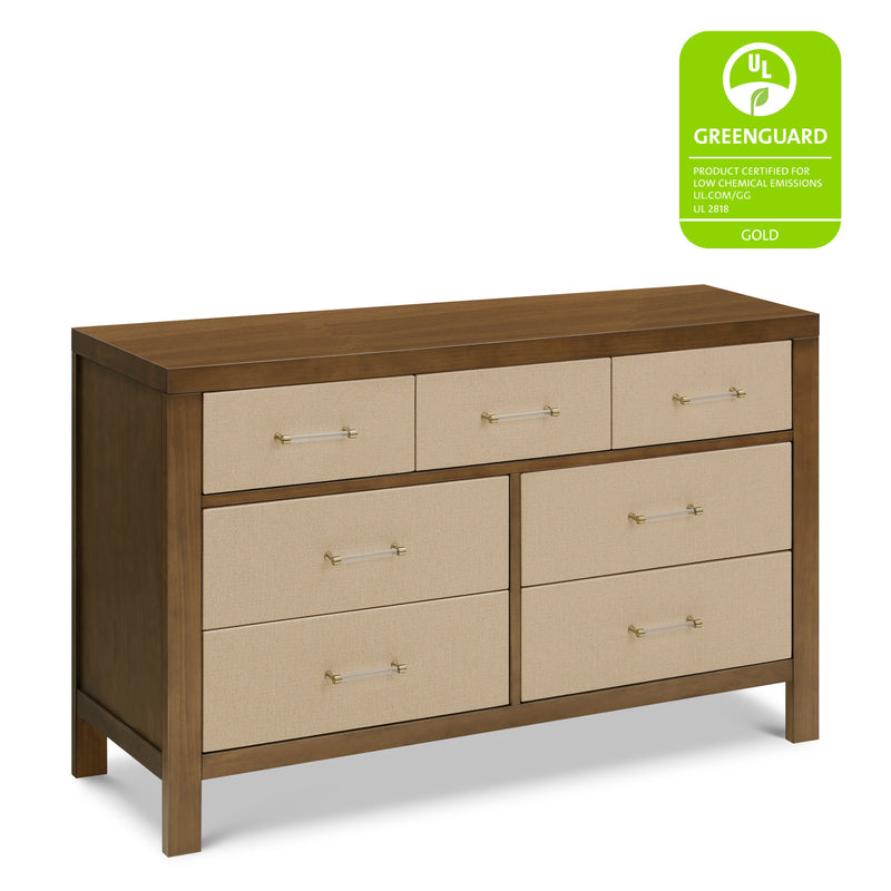 M24816NLPSEW,Eloise 7-Drawer Assembled Dresser in Natural Walnut & Performance Sand Eco-Weave