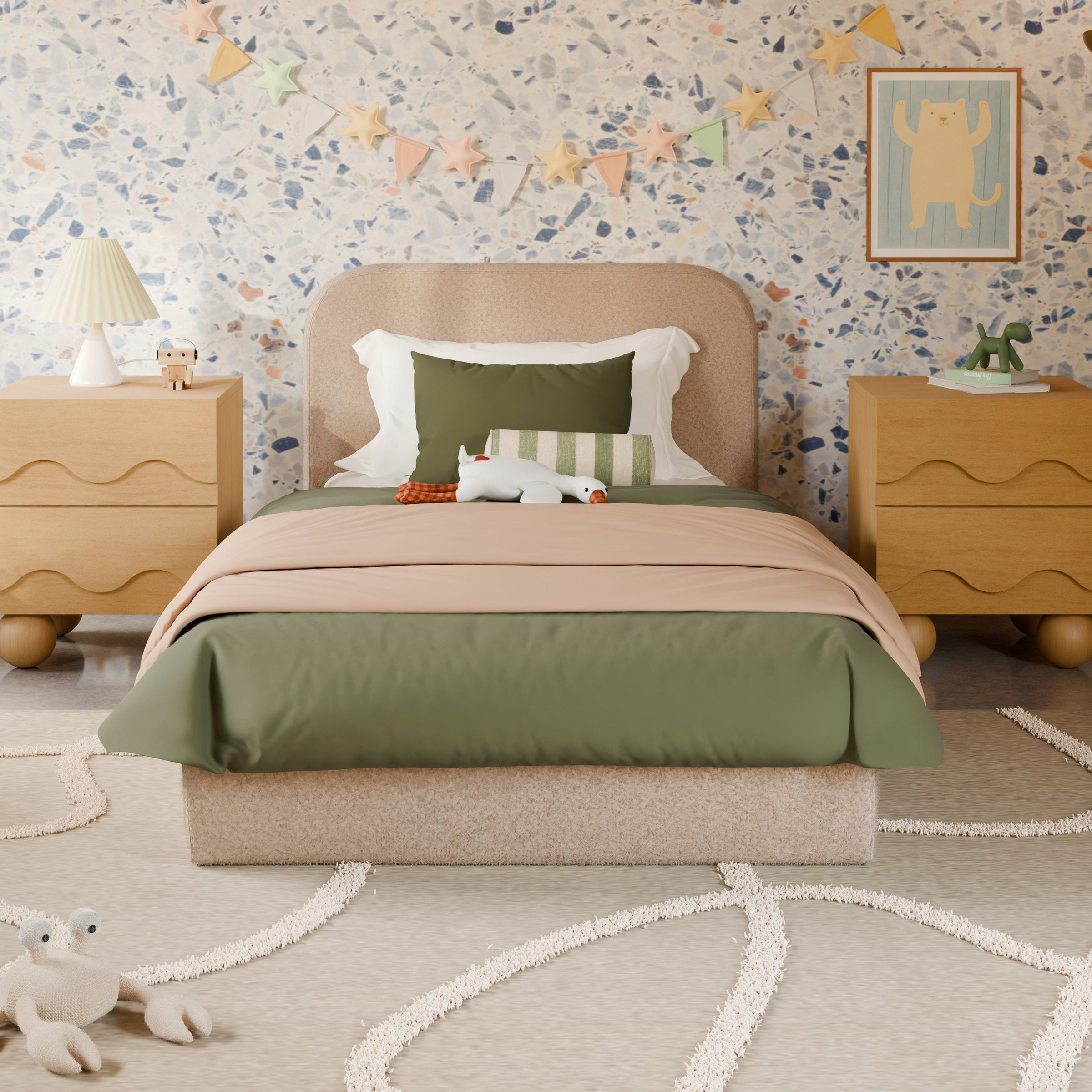 M31269CSG,Nara Twin Bed in Chai Shearling