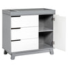 M4223GW,Hudson 3-Drawer Changer Dresser w/Removable Changing Tray in Grey/White