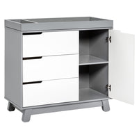 M4223GW,Hudson 3-Drawer Changer Dresser w/Removable Changing Tray in Grey/White