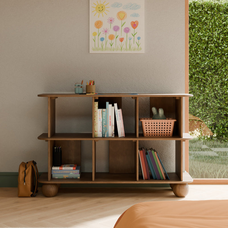 M31811NL,Crosby Open Bookcase in Natural Walnut