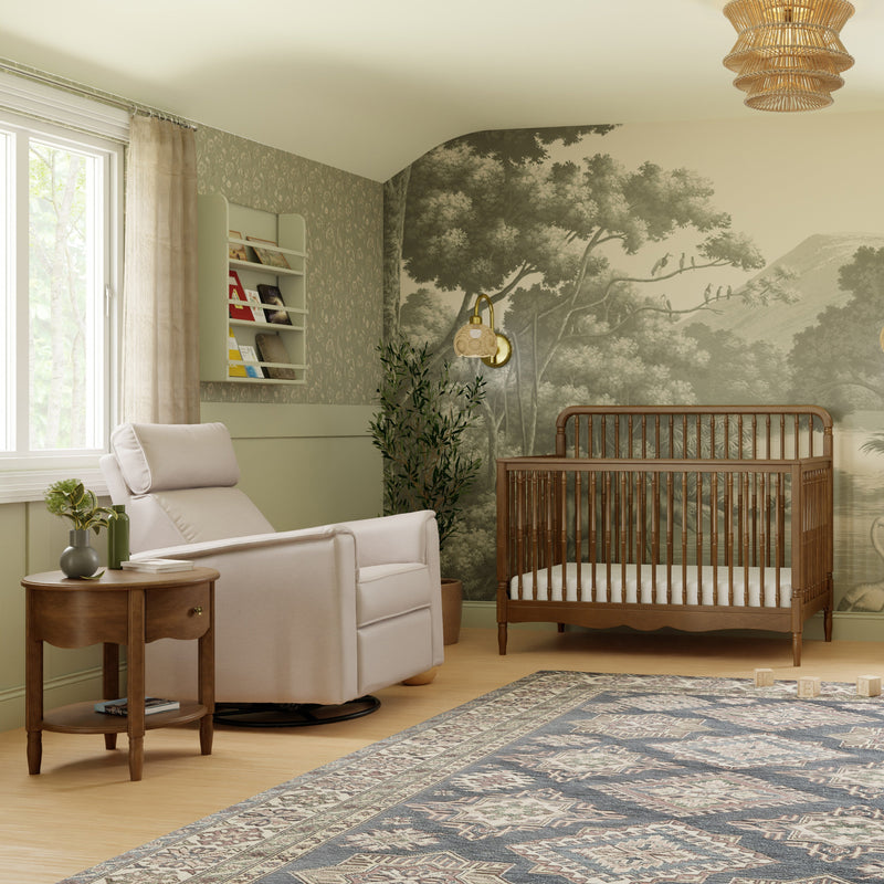 M7141NL,Liberty 4-in-1 Convertible Spindle Crib in Natural Walnut