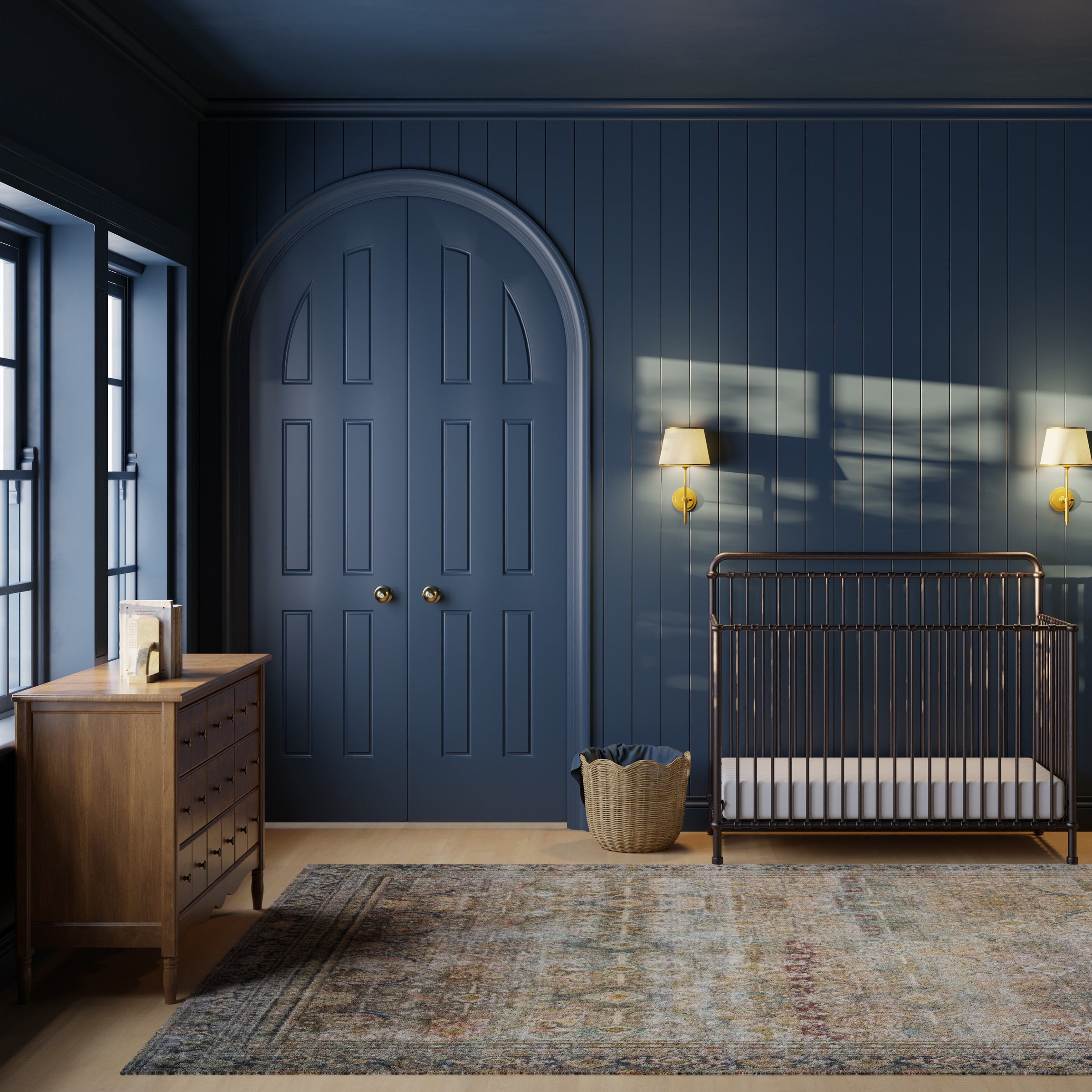 B15301UR,Winston 4-in-1 Convertible Crib in Vintage Iron