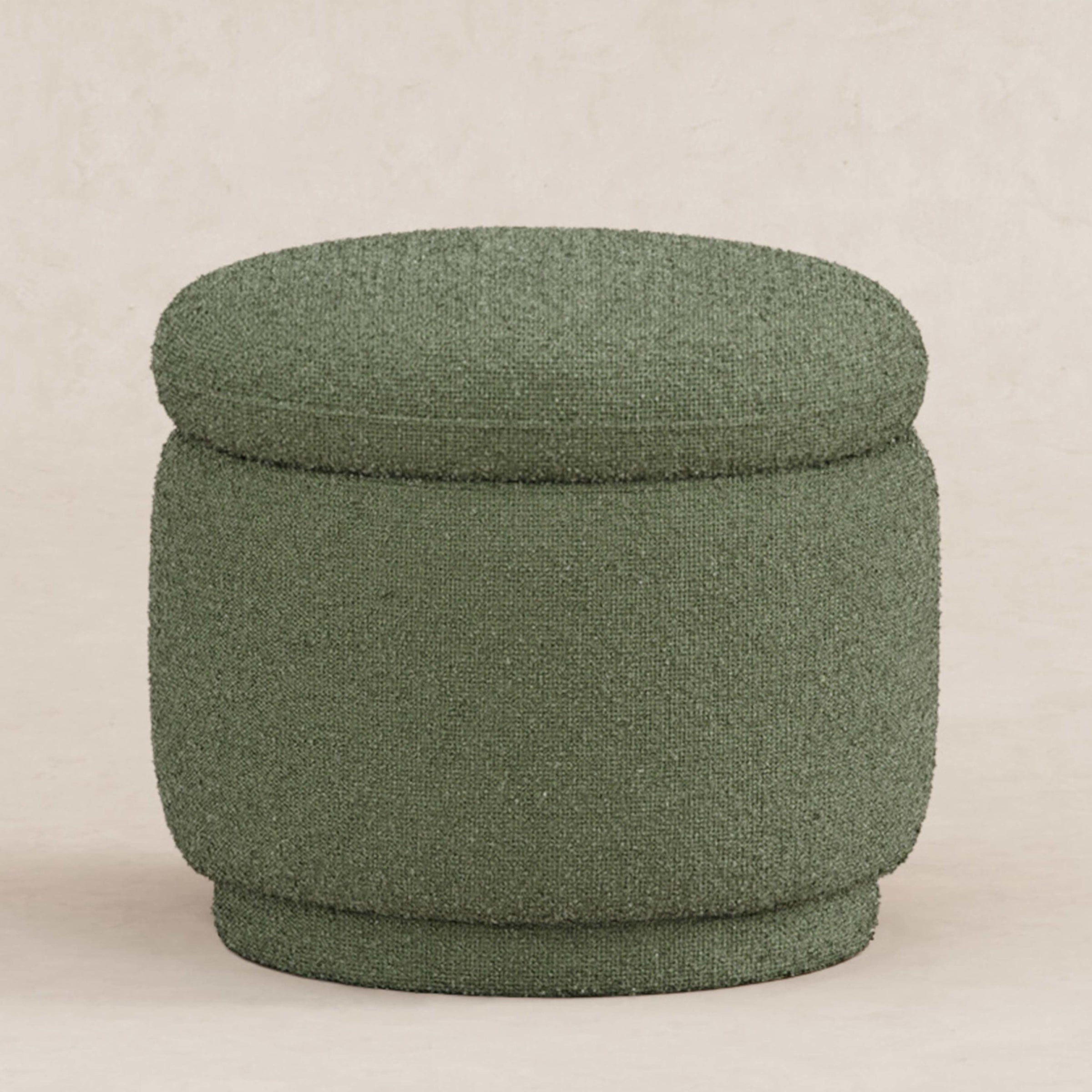M22985OB,Enoki Storage Ottoman in Olive Boucle
