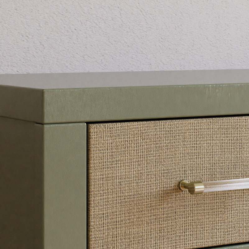M24816FSPSEW,Eloise 7-Drawer Assembled Dresser in French Sage and Performance Sand Eco-Weave