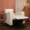 M17183PWB,Willa Deluxe Power Glider Recliner w/Heat&Massage in Performance Ivory Boucle
