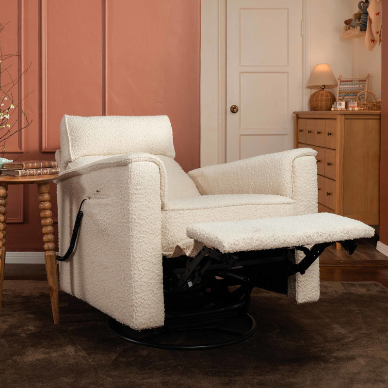 M17183PWB,Willa Deluxe Power Glider Recliner w/Heat&Massage in Performance Ivory Boucle