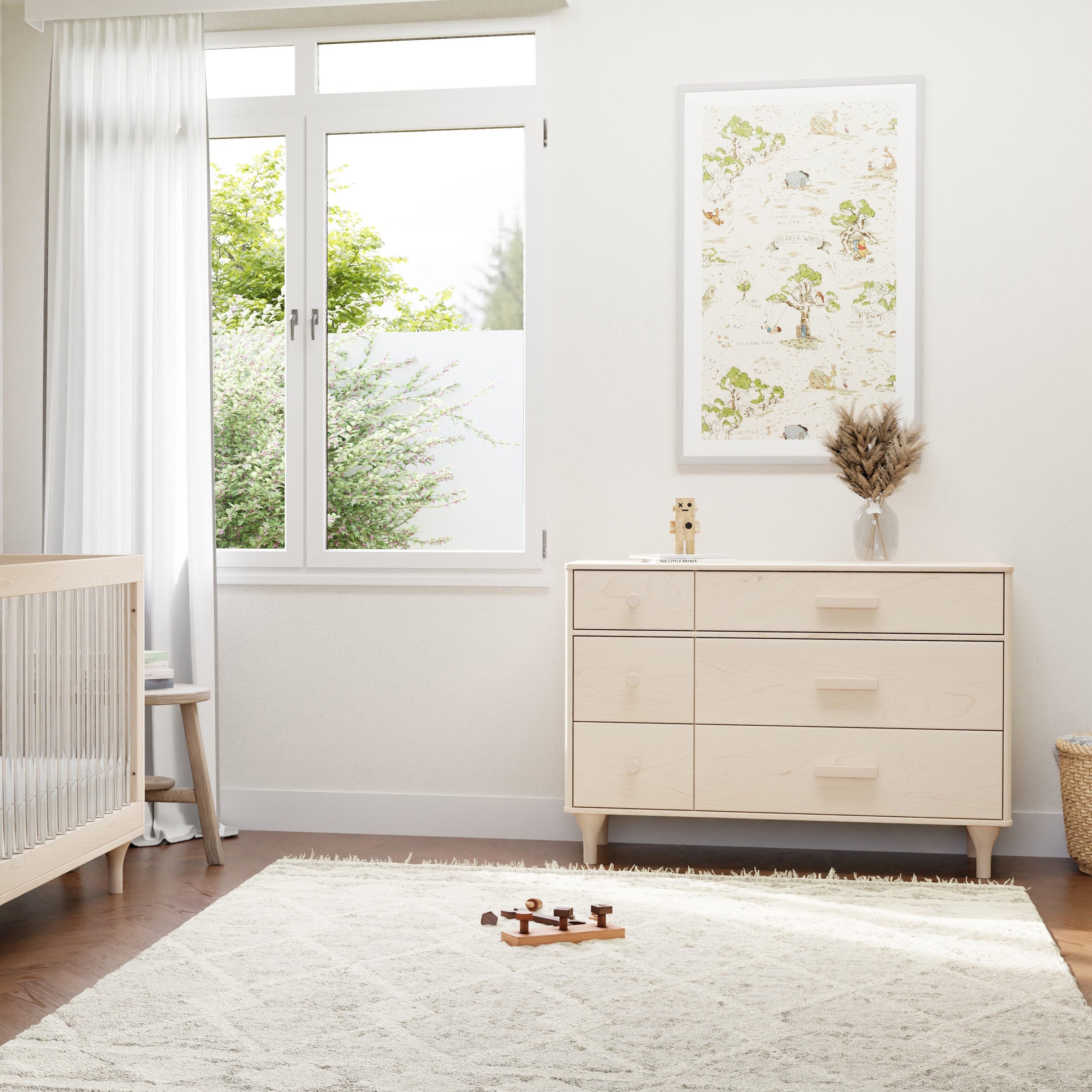 M9016NX,Lolly 6-Drawer Double Dresser  Assembled in Washed Natural