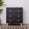 M9023BNX,Lolly 3-Drawer Changer Dresser w/Removable Changing Tray in Black/Washed Natural
