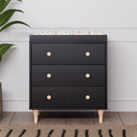 M9023BNX,Lolly 3-Drawer Changer Dresser w/Removable Changing Tray in Black/Washed Natural