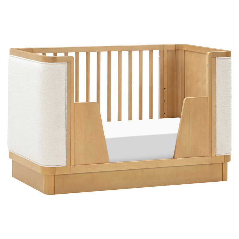 M26201HYWB,Bondi Boucle 4-in-1 Convertible Crib w/ Toddler Bed Kit in Honey with Ivory Boucle