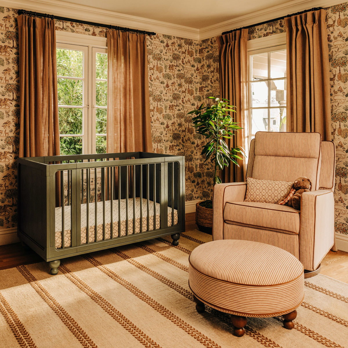M33380AE,Nate Berkus x Babyletto Astre All-Stages Crib w/Bassinet & Toddler Bed Kits in Archival Elm