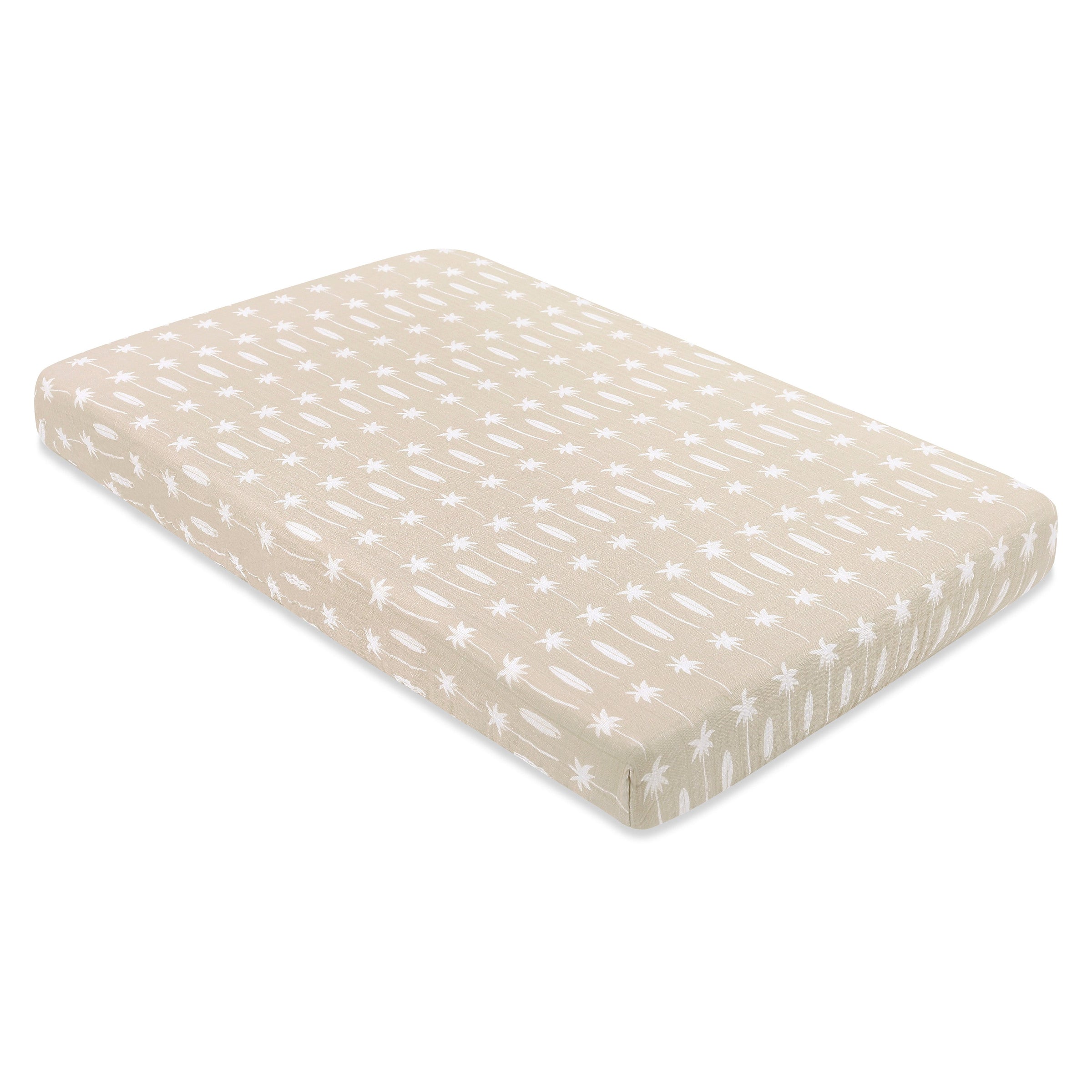 T27036,Beach Bum Muslin Mini Crib Sheet in GOTS Certified Organic Cotton