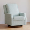 M22287BPBDB,Crewe Recliner and Swivel Glider in Bellflowers in Powdered Blue w/Dark Wood Base