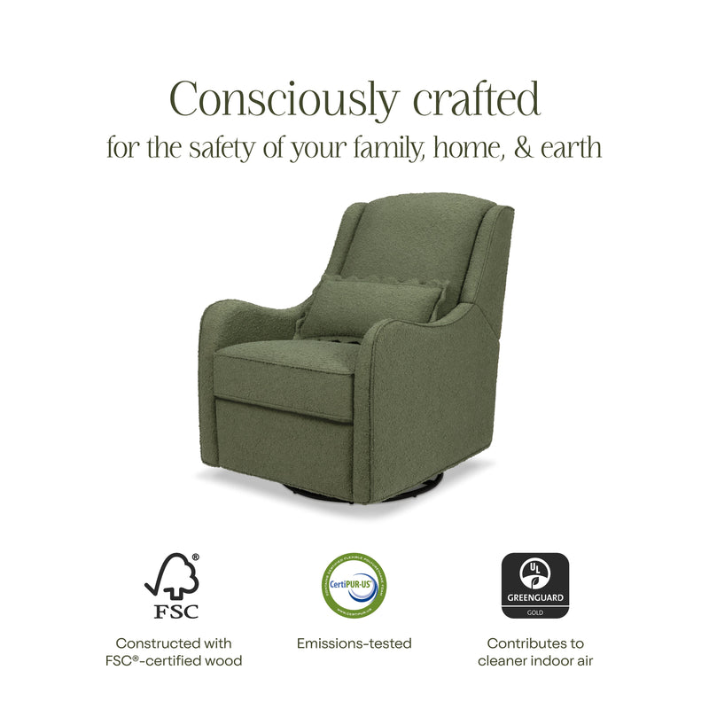 M27787OB,Devon Recliner and Swivel Glider in Olive Boucle