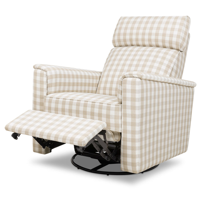 M17186TGH,Willa Plus Power Glider Recliner w/ Power Headrest in Tan Gingham
