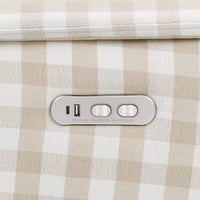 M17186TGH,Willa Plus Power Glider Recliner w/ Power Headrest in Tan Gingham