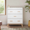 M5823WNX,Scoot 3-Drawer Changer Dresser in White/Washed Natural Finish