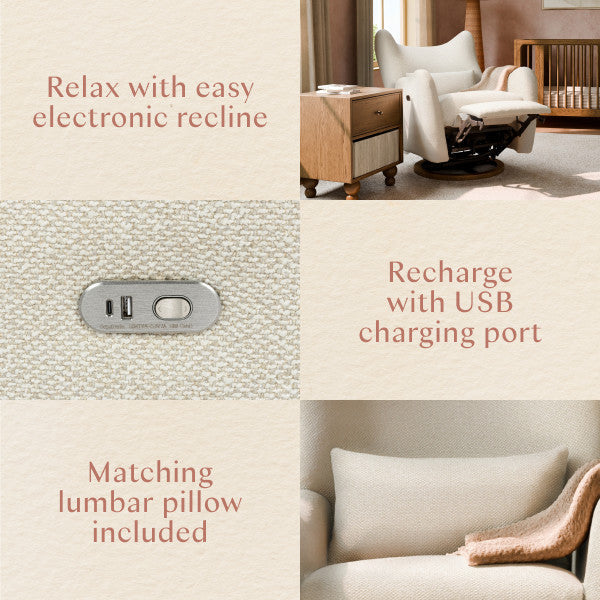 M34288PSWTB,Nate Berkus x Babyletto Westham Power Recliner in Performance Powder Slub Weave w/Toffee Base