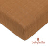 T29535BTS,Burnt Sienna Muslin Crib Sheet in GOTS Certified Organic Cotton