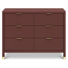 M26716CR,Brimsley Tambour 6-Drawer Assembled Dresser in Crimson